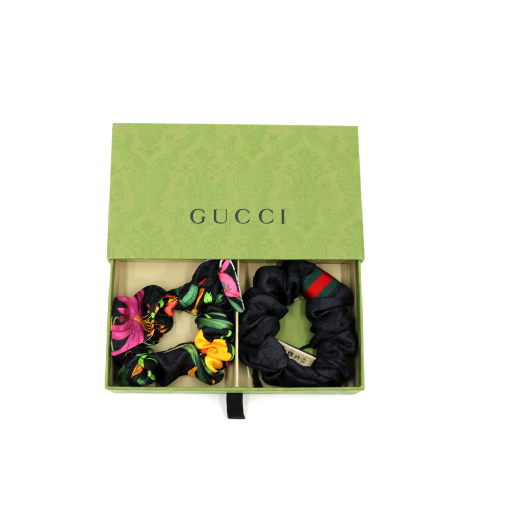 Gucci Set Fermacapelli Seta Multicolor