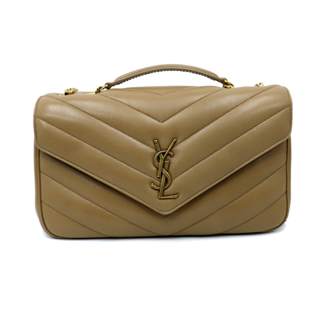 Saint Laurent Lou Lou Media Pelle Beige