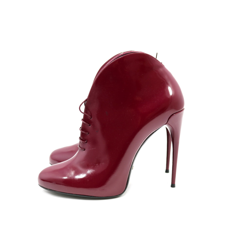 Gucci Bordeaux Lederstiefeletten