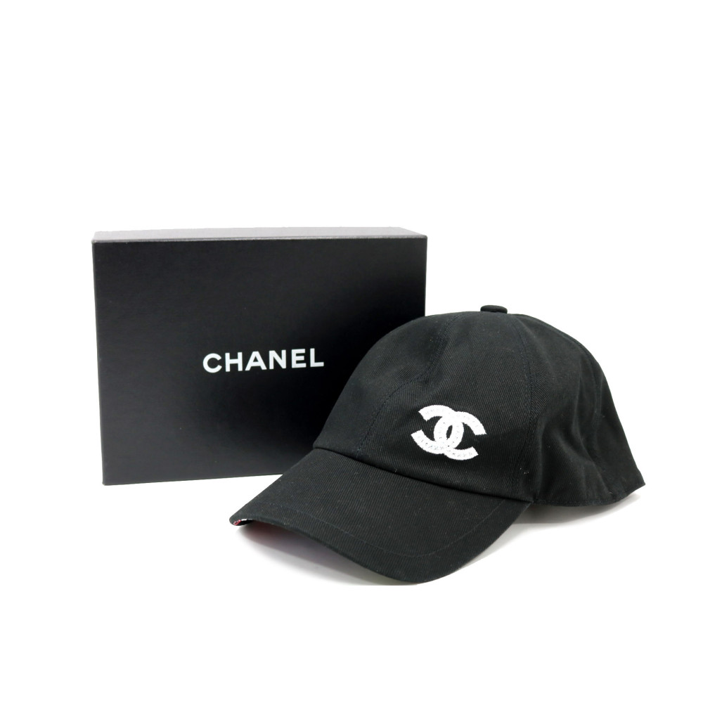 Chanel Cappello con Visiera Cotone Nero