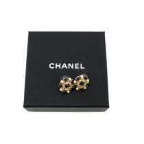 Chanel Orecchini Metallo, Perle e Pietre Nero e Bianco