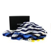 Chanel Stola Cachemire Blu e Giallo