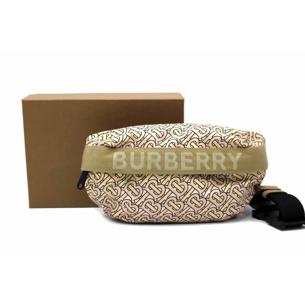 Burberry Marsupio Sonny TB Nylon Crema e Rosa