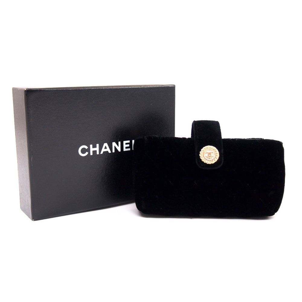 Chanel Portamonete Velluto Nero