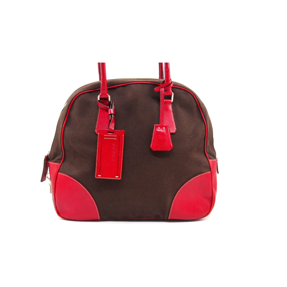 Prada Shopping Vintage Tela Marrone