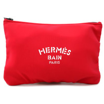 Hermes Cosmetic Pouch Cotone Rosso