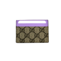Gucci Portacarte GG Supreme Beige e Pelle Lilla