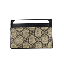 Gucci Portacarte GG Supreme Beige e Pelle Nera