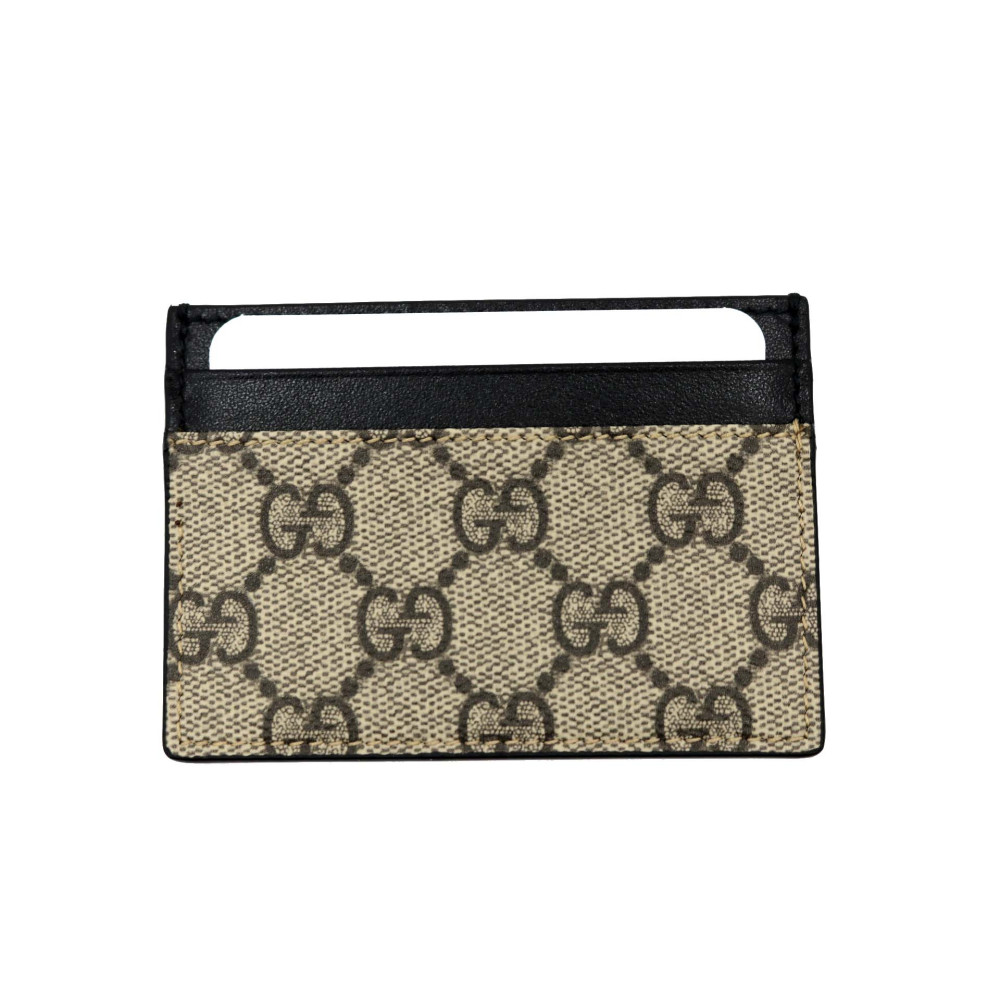 Gucci Portacarte GG Supreme Beige e Pelle Nera