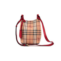 Burberry Noè PM Check Beige and Magenta Leather