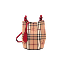 Burberry Noè PM Check Beige and Magenta Leather