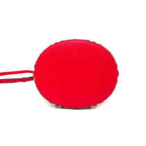 버버리 노에 PM 체크 베이지와 마젠타 가죽