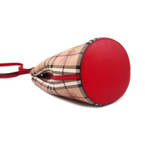 Burberry Noè PM Check Beige and Magenta Leather