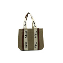 Chloe Tote Bag Woody Lino Bianco e Marrone