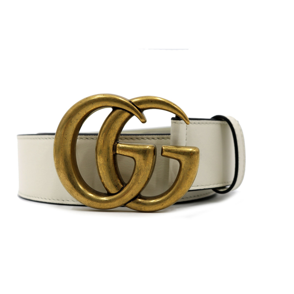 Gucci Cintura Marmont Pelle Bianca
