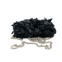 Balenciaga Hourglass Pochette Ribbon Tessuto e Pelle Nero