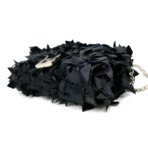 Balenciaga Hourglass Pochette Ribbon Tessuto e Pelle Nero