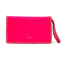 Valentino Clutch Rockstud Pelle Fucsia