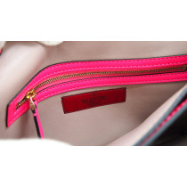 Valentino Clutch Rockstud Pelle Fucsia
