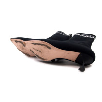 Miu Miu Stivaletti Tessuto Elastico Nero