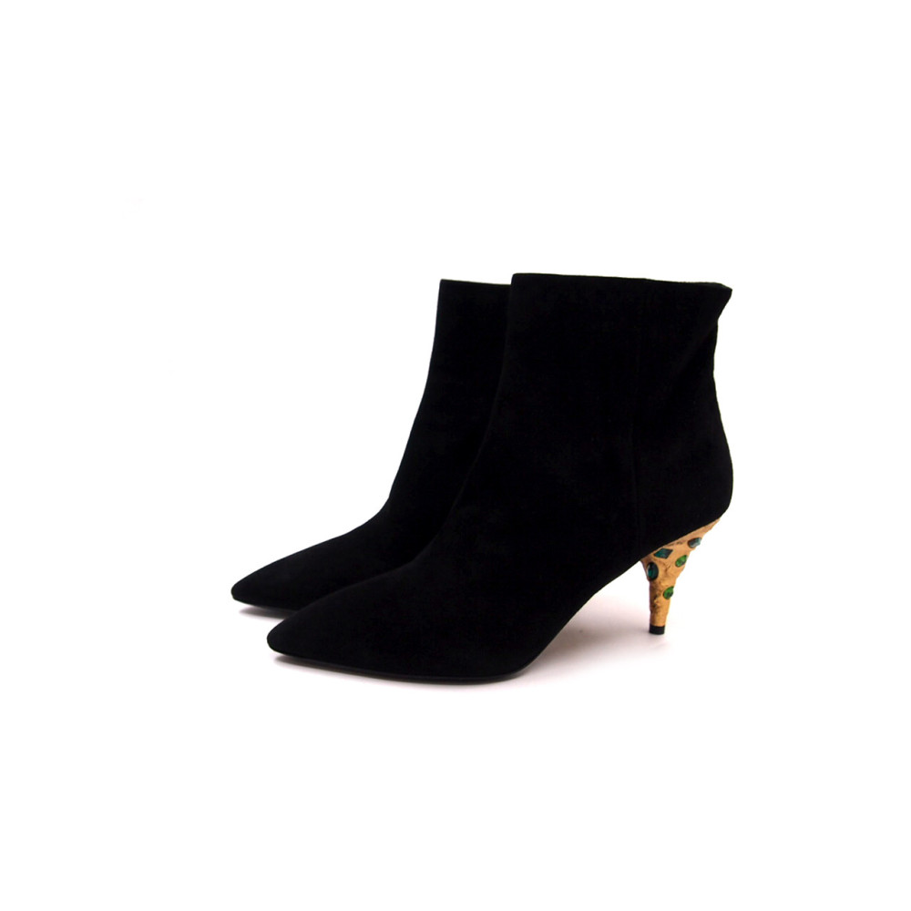 Prada Tronchetto Pelle Scamosciata Nera