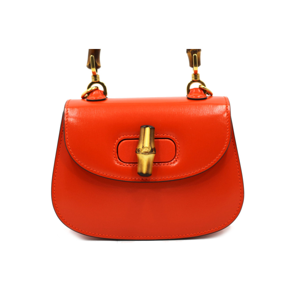Gucci Bamboo 1947 Pelle Corallo