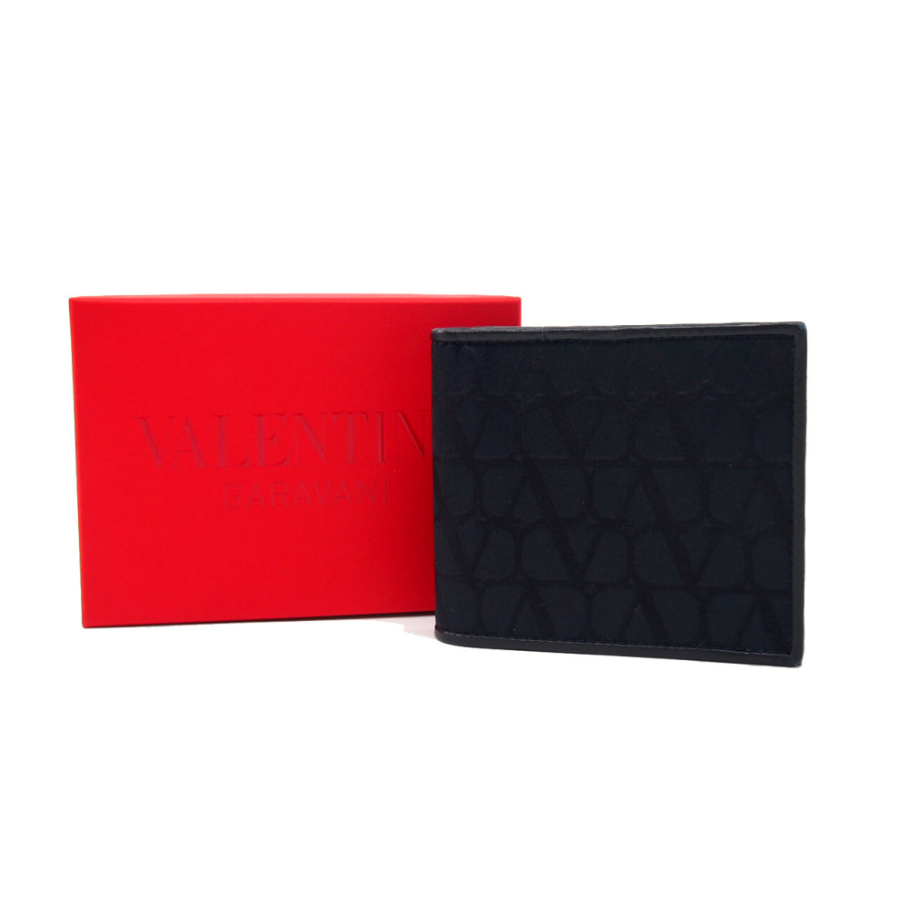 Valentino Portafoglio Tela Blu Notte