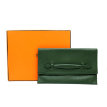 Hermes Clutch Pliplat Pelle Evercolor Verde