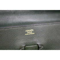 Hermes Clutch Pliplat Pelle Evercolor Verde