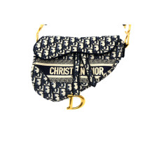 Dior Saddle Ricamo Dior Oblique Tela Blu
