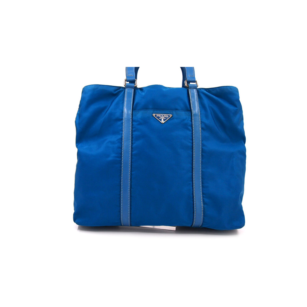 Prada Shopping Tela Vela Azzurra