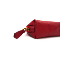 Prada Portafoglio Portamonete Pelle Saffiano Rossa