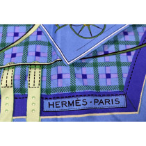 Hermes Foulard Les Voitures Nouvelles Seta Blu