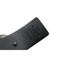 Valentino Cintura V Logo Signature Pelle di Vitello Nero