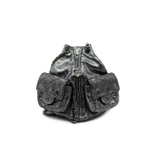 Chanel Zaino Backpack is Back Pelle Argento