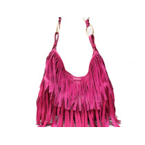 Saint Laurent Shopping Pelle Scamosciata Fucsia