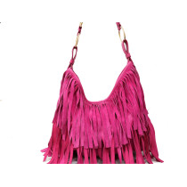 Saint Laurent Shopping Pelle Scamosciata Fucsia