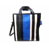 Balenciaga Bazar Shopping Pelle Bianca e Blu