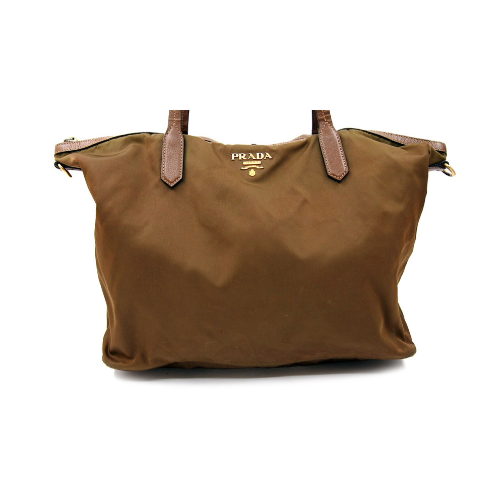 Prada Shopping Tela Vela Marrone