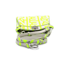 Fendi Peekaboo Mini Pelle Bianca e Giallo Lime