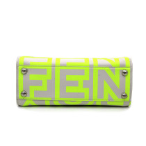 Fendi Peekaboo Mini Pelle Bianca e Giallo Lime