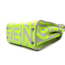 Fendi Peekaboo Mini Pelle Bianca e Giallo Lime