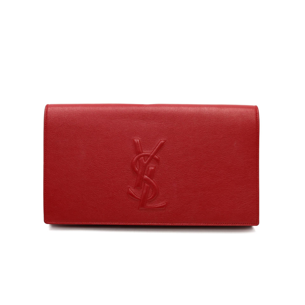 Saint Laurent Clutch Belle de Jour Pelle Rossa