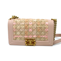 Chanel Le Boy Media Tweed Rosa