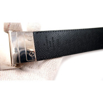 Louis Vuitton Cintura Reversibile Pelle Nera e Tela Damier Graphite