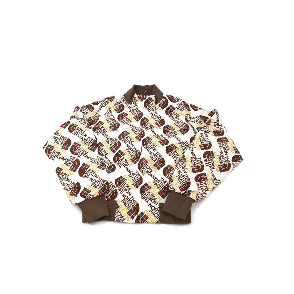 Gucci Giacca Bomber Limited Edition North Face Tela Marrone