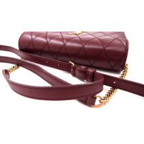 Saint Laurent Angie Chain Diamond Quilted Pelle Bordeaux