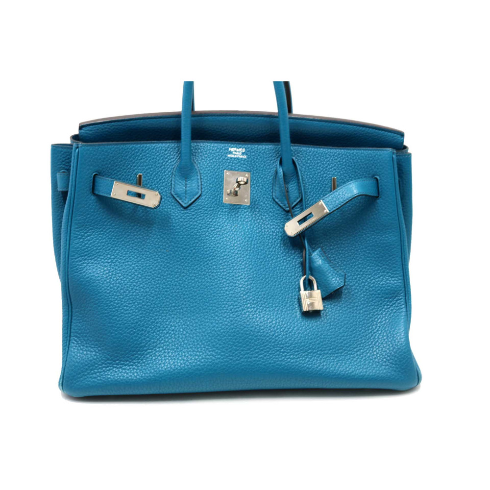 Hermes Birkin 35 Pelle Blu Pavone