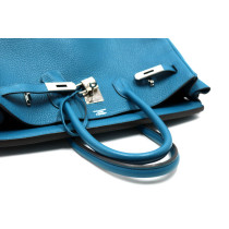 Hermes Birkin 35 Pelle Blu Pavone