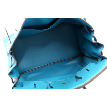 Hermes Birkin 35 Pelle Blu Pavone